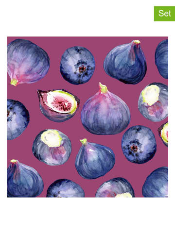 2er-Set: Servietten "Figs" in Blau/ Lila - 2x 20 Stück