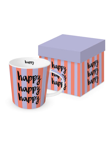Kubek jumbo "Formart Happy" w kolorze jasnoróżowo-fioletowym - 400 ml
