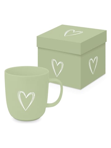 Kubek jumbo "Pure Heart" w kolorze zielonym - 400 ml