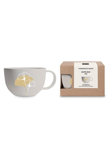 Kubek jumbo "Golden Gingko" w kolorze szarobrązowym - 550 ml