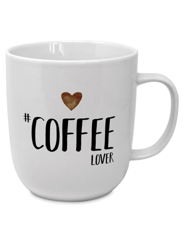 Jumbotasse "Coffee Lover" in Weiß/ Schwarz - 400 ml