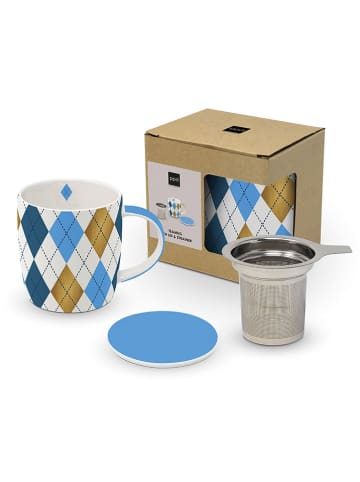 Teetasse "Mulberry" in Weiß/ Blau/ Gold - 350 ml