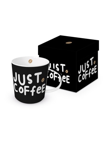 Jumbotasse "Just Coffee" in Schwarz/ Weiß - 400 ml