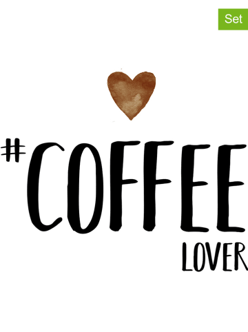 2er-Set: Servietten "Coffee Lover" in Schwarz/ Weiß - 2x 20 Stück