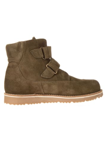 Leren winterboots kaki