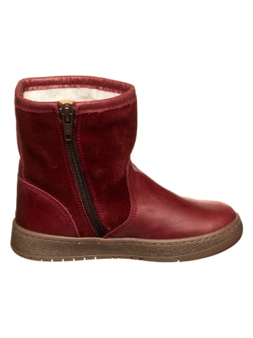 Leren winterboots donkerrood
