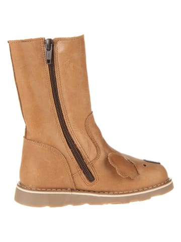 Leder-Winterstiefel in Hellbraun