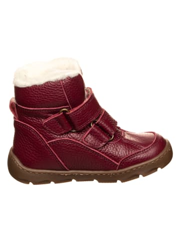 Leren barefootwinterboots donkerrood
