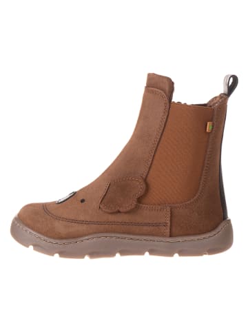 Leder-Chelsea-Boots in Hellbraun