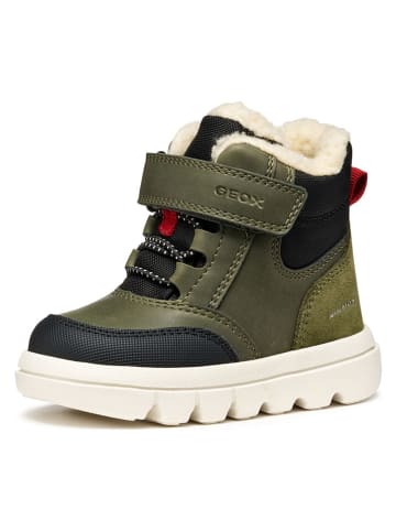 Leder-Winterstiefel "Willaboom" in Khaki