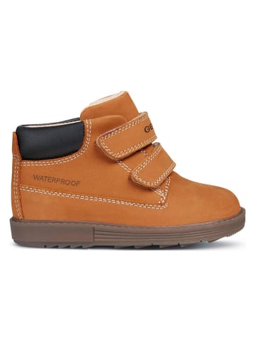 Leder-Ankle-Boots "Hynde" in Hellbraun