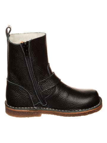 Leder-Winterstiefel in Schwarz