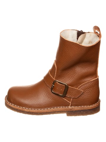Leder-Winterstiefel in Hellbraun