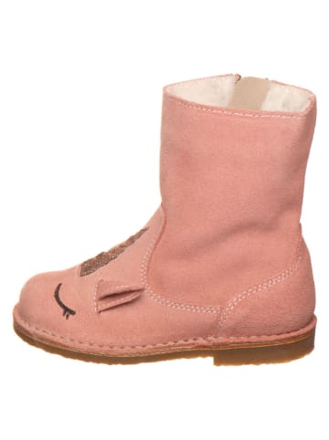 Leder-Winterboots in Rosa