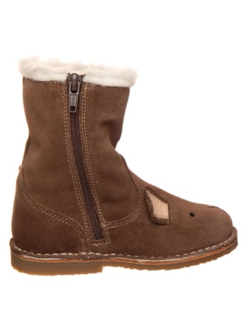 Leder-Winterstiefel in Braun