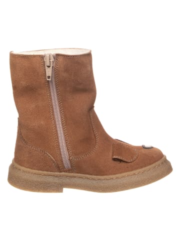 Leder-Winterstiefel in Hellbraun