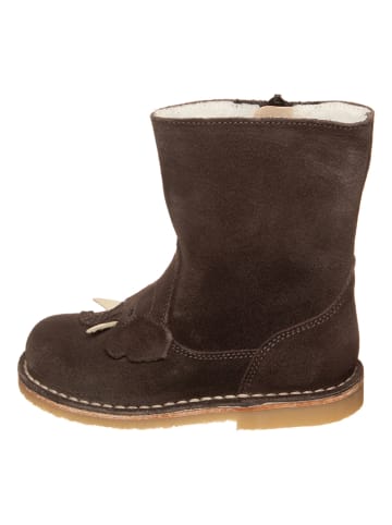 Leder-Winterboots in Dunkelbraun