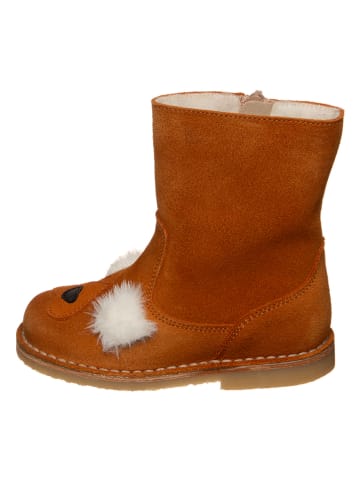 Leder-Winterboots in Hellbraun