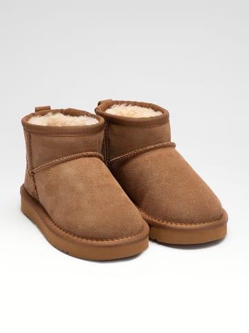 Leder-Winterboots "Giulia" in Hellbraun