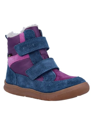 Skórzane buty barefoot "Samy" w kolorze niebiesko-fioletowym