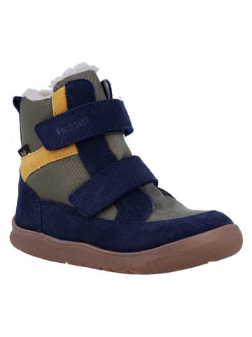 Skórzane buty barefoot "Samy" w kolorze oliwkowo-granatowym