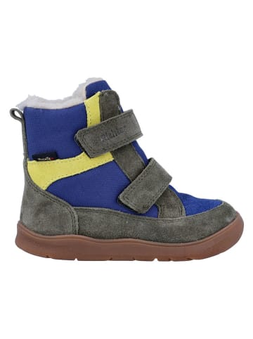 Leder-Barfußschuhe "Samy" in Khaki/ Blau