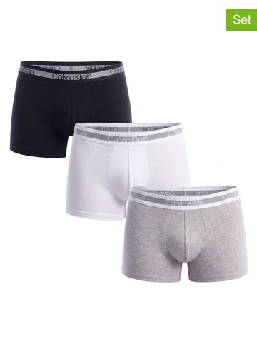 3er-Set: Boxershorts in Weiß/ Grau/ Schwarz 