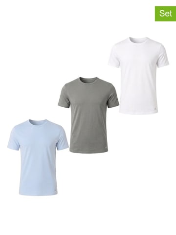 3er-Set: Shirts in Hellblau/ Weiß/ Grau 