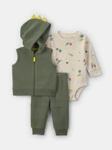 3-delige outfit kaki/crème