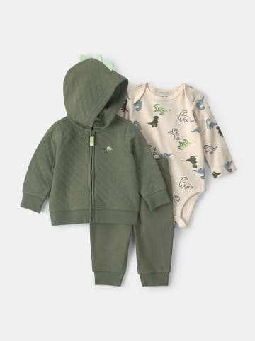 3-delige outfit kaki/crème