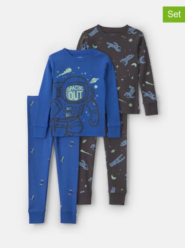 2-delige set: pyjama's blauw/antraciet