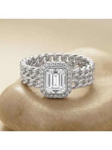 Zilveren ring met edelstenen