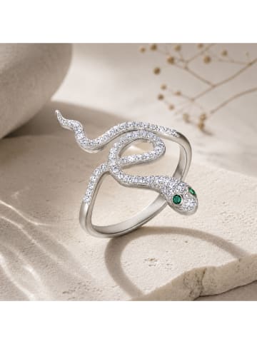 Zilveren ring met edelstenen