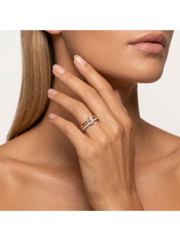 Vergulde/verzilverde ring met edelstenen