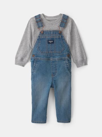 2tlg. Outfit in Grau/ Blau