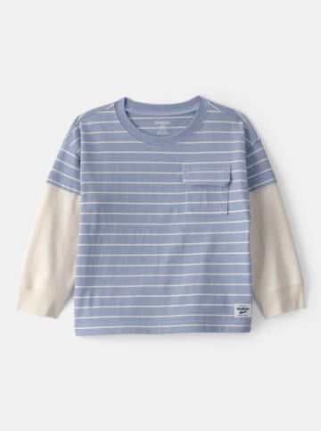 Sweatshirt in Hellblau/ Creme