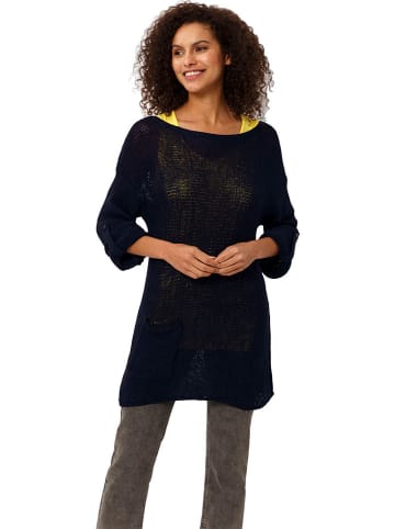 Pullover in Dunkelblau/ Gelb