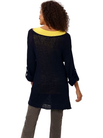 Pullover in Dunkelblau/ Gelb