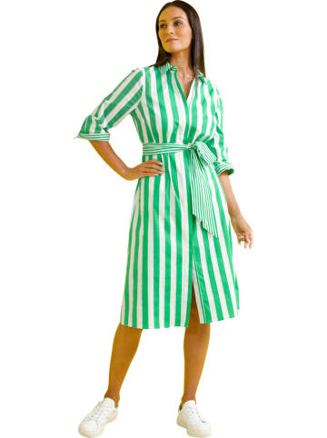 Kleid in Grün/ Weiß