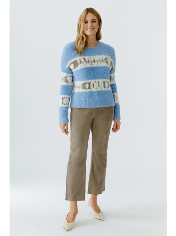 Pullover in Hellblau/ Khaki/ Creme