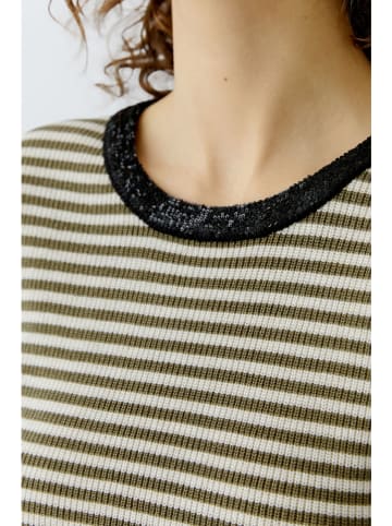 Pullover in Weiß/ Khaki