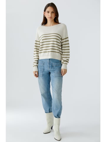 Pullover in Weiß/ Grün