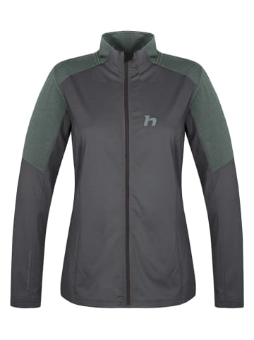 Fleecejacke in Grau/ Grün
