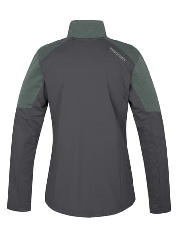 Fleecejacke in Grau/ Grün
