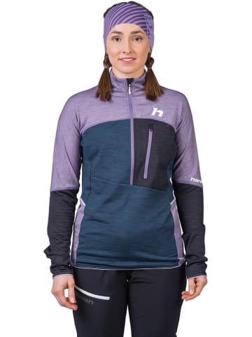 Funktionslongsleeve "Meda" in Dunkelblau/ Lila/ Anthrazit