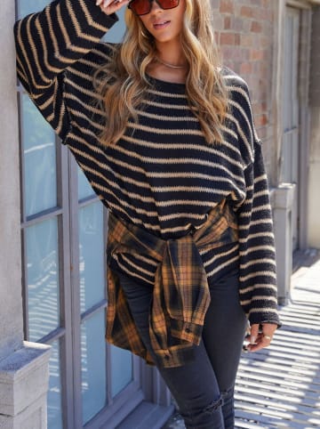 Pullover in Schwarz/ Camel