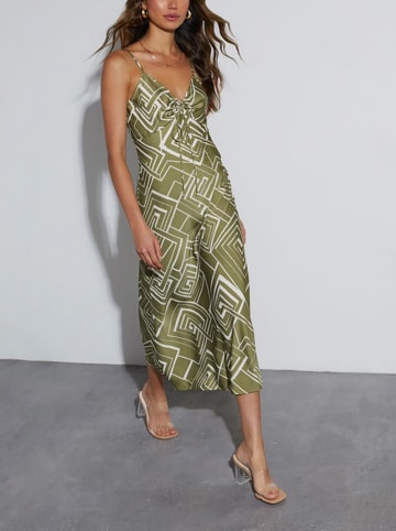 Kleid in Grün/ Creme