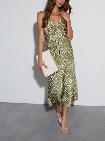 Kleid in Grün/ Creme