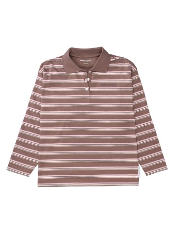Koszulka polo w kolorze jasnobrązowo-jasnoróżowym