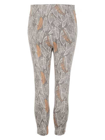 Capri-Leggings in Grau/ Weiß/ Orange
